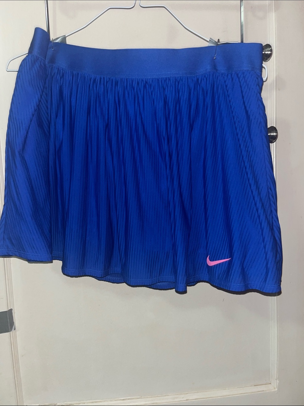 Nike Women's Royal Blue Pleated Tennis Skirt with Pink Swoosh